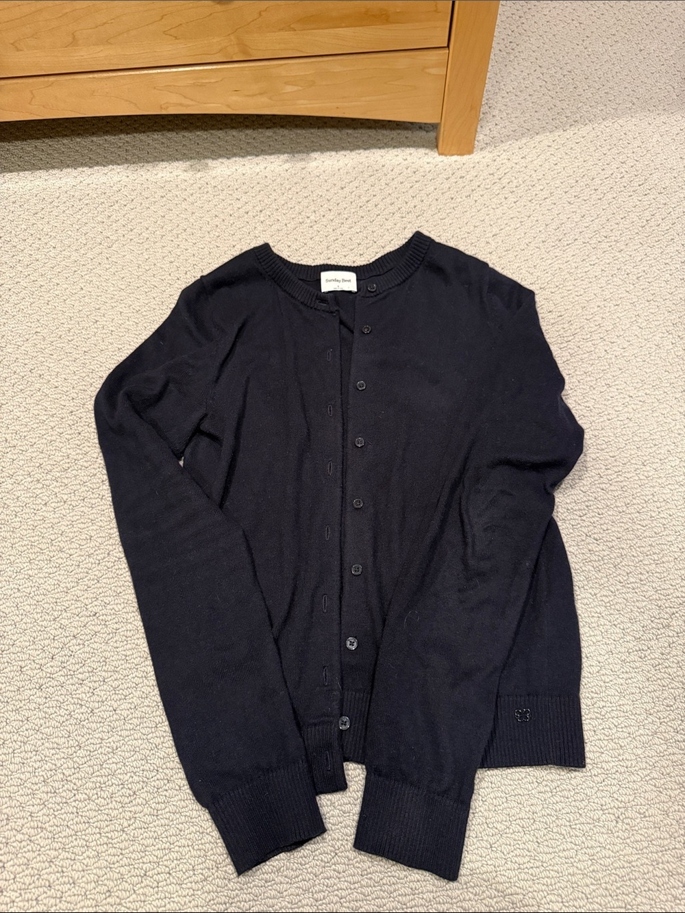 Sunday Best Black Crewneck Button-Up Cardigan